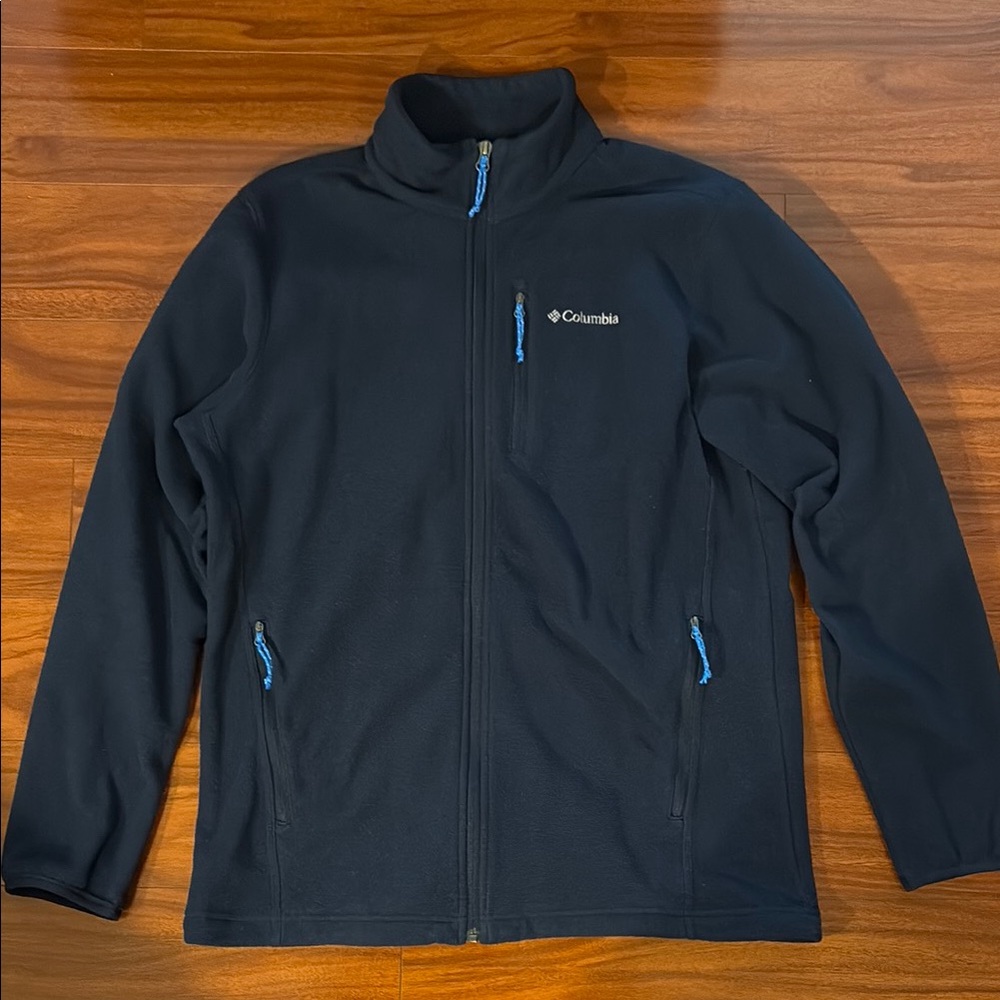 Columbia Navy Fleece with Stand-Up Collar